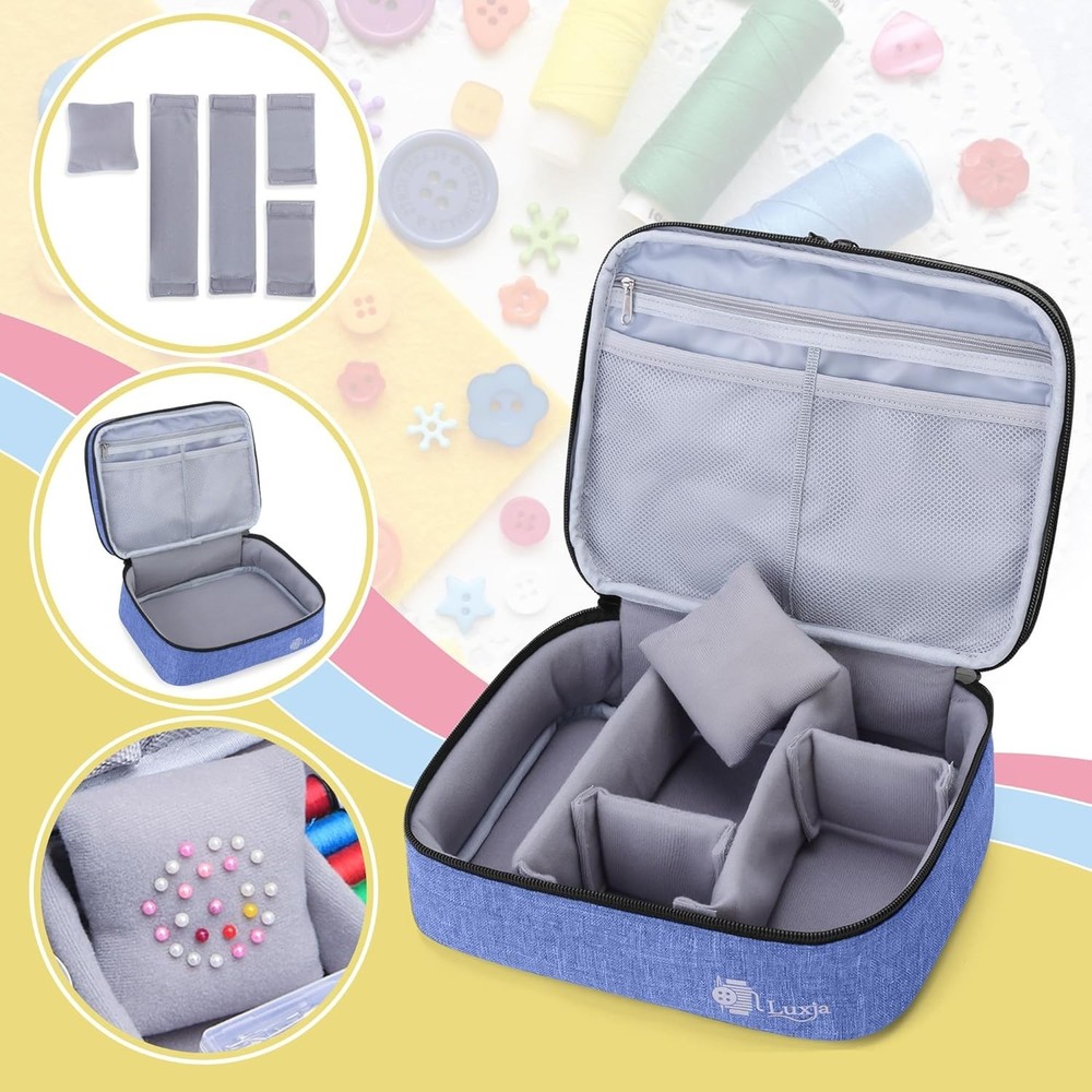 Compact Sewing Tool Organizer Bag with Removable Dividers for Easy Access