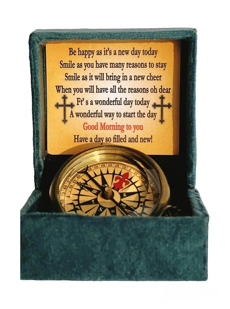 locket compass Brass Nautical Compass with Leather case, Handmade Compass, Gift