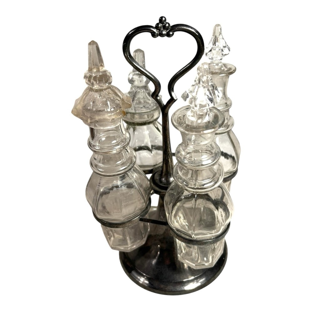 Antique Spinning 4 Piece Condiment Set