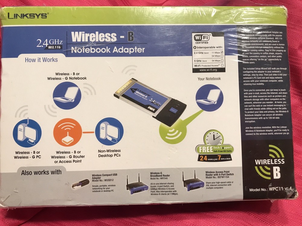 Cisco Linksys WPC11 v. 4 Wireless-B Notebook Adapter