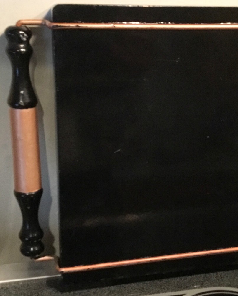 CHARMING PRESENTATION TRAY W/ HANDLES “SCRIPT CENTER“ TEXT “COFFEE,FRUIT,CHEESE“