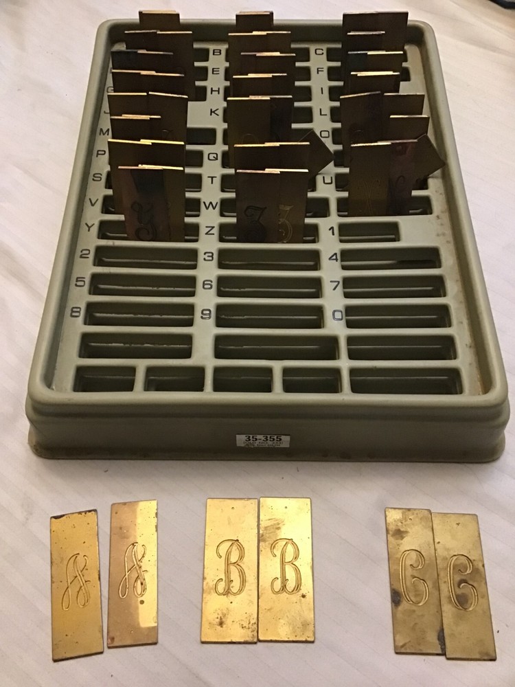 2 Sets New Hermes Monogram Fancy Script Engraving Font - Missing Letter F