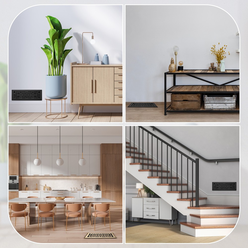 2 Piece 4"x10" Ventilation Grille Black