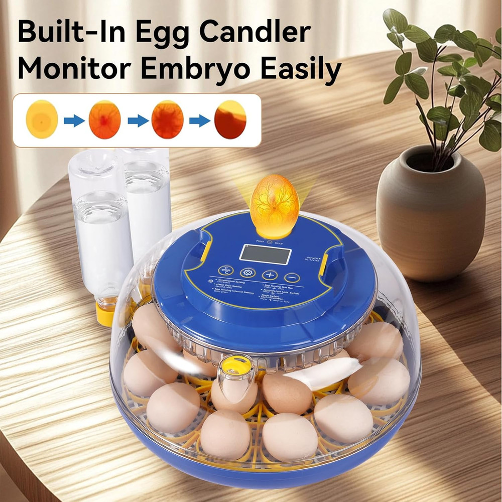 18 Egg Incubators for Hatching Eggs, Chicken Egg Incubator with Automatic Egg Tu