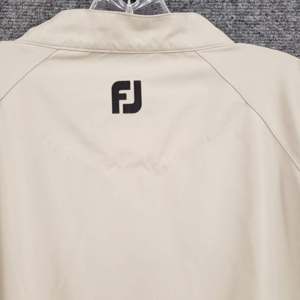 FJ FootJoy Jacket Men XL Extra Large Beige Golf Performance Windbreaker Pullover