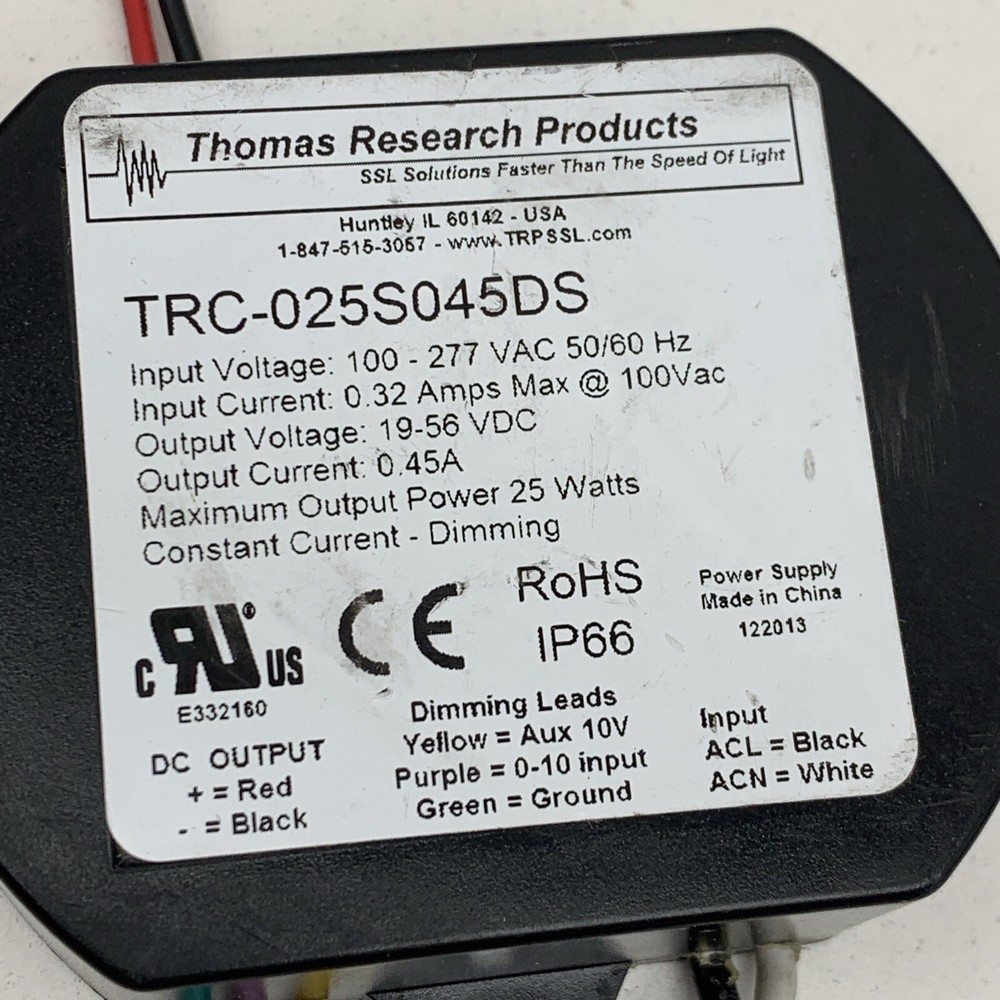 Thomas Research TRC-025S045DS Constant Current Dimmable LED Driver 450mA 25W
