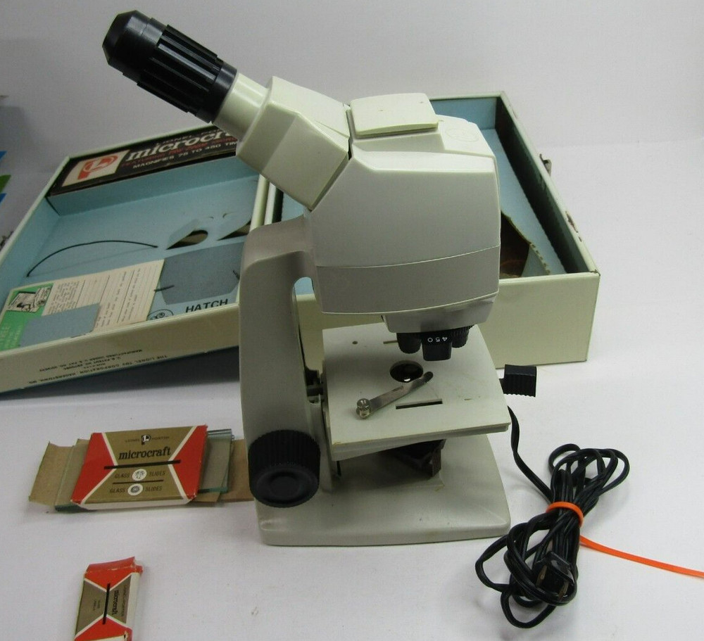 Vintage 1960 Lionel-Porter Panel Microcraft Microscope Labmaster Lab with slides
