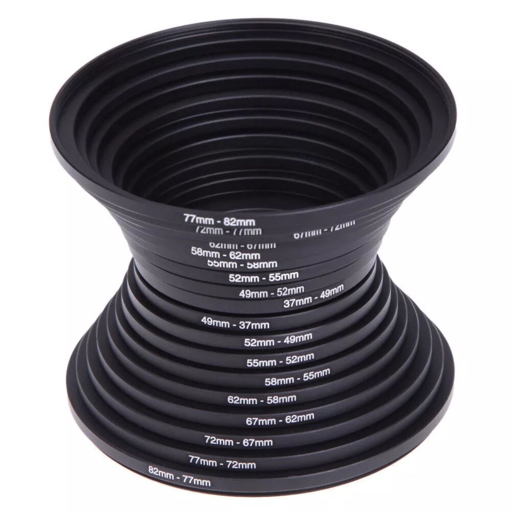 37-82mm Camera Lens Filter Adapter Ring Eco-Friendly Versatile 18pcs Universal
