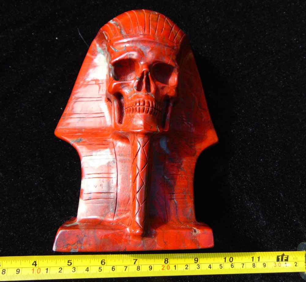 Red Jaspar Pharoah Sculpt by Skullis