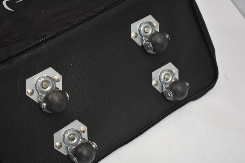 Collapsible Roller Backpack Bookbag Black/White Zipper Closure Adjustable Size