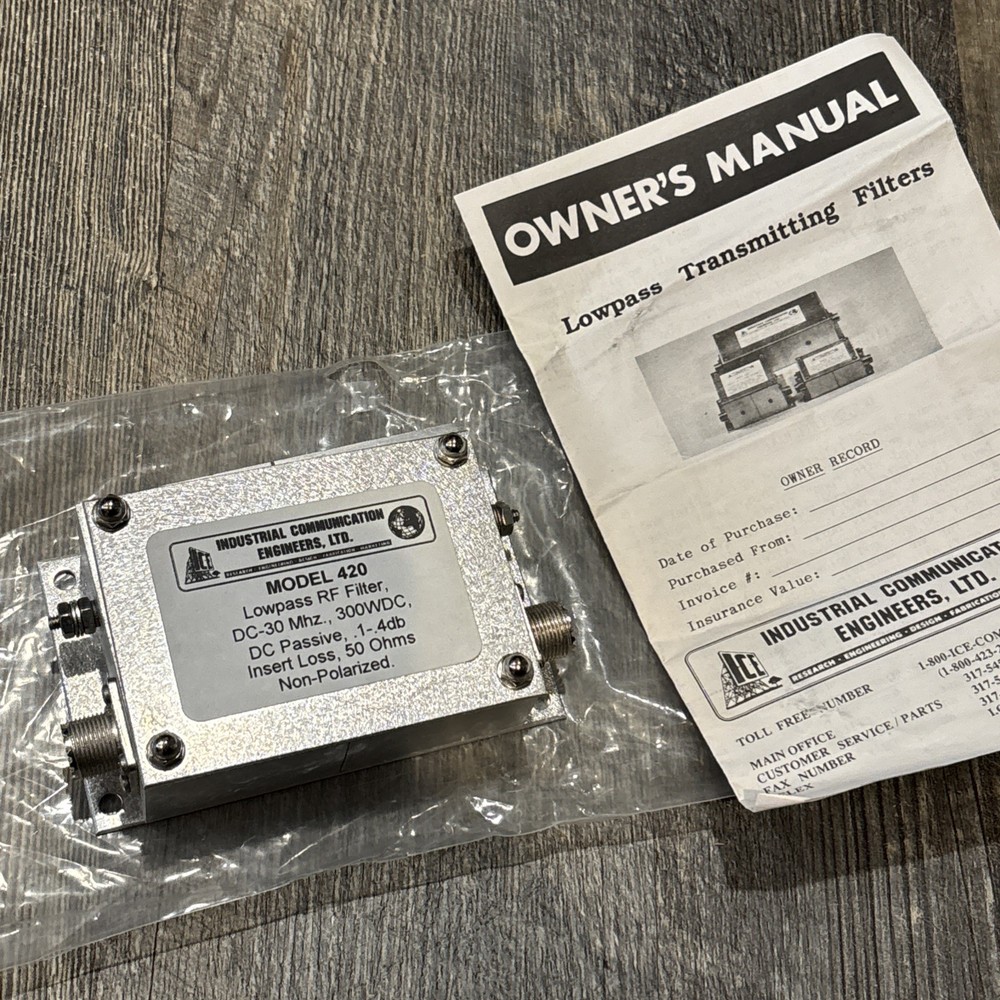 Industrial Communications Engineers Model 420 Low Pass RF Filter