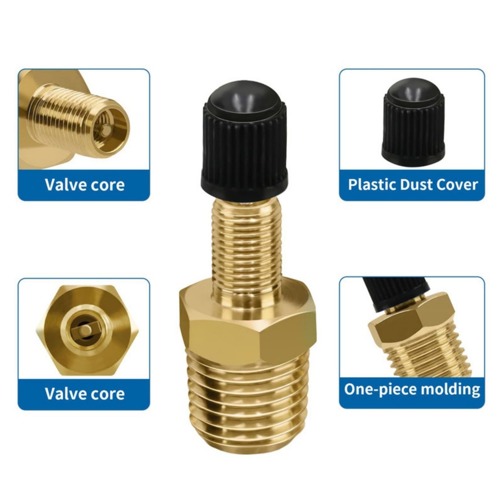 Solid Brass Construction Air Chuck Adapter Standard for Schrader Valve (M)