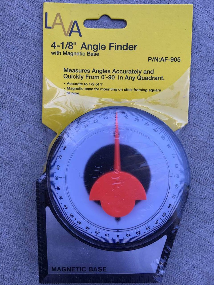 LAVA AF-905 Magnetic Base Angle Finder with Conversion Chart Polycast