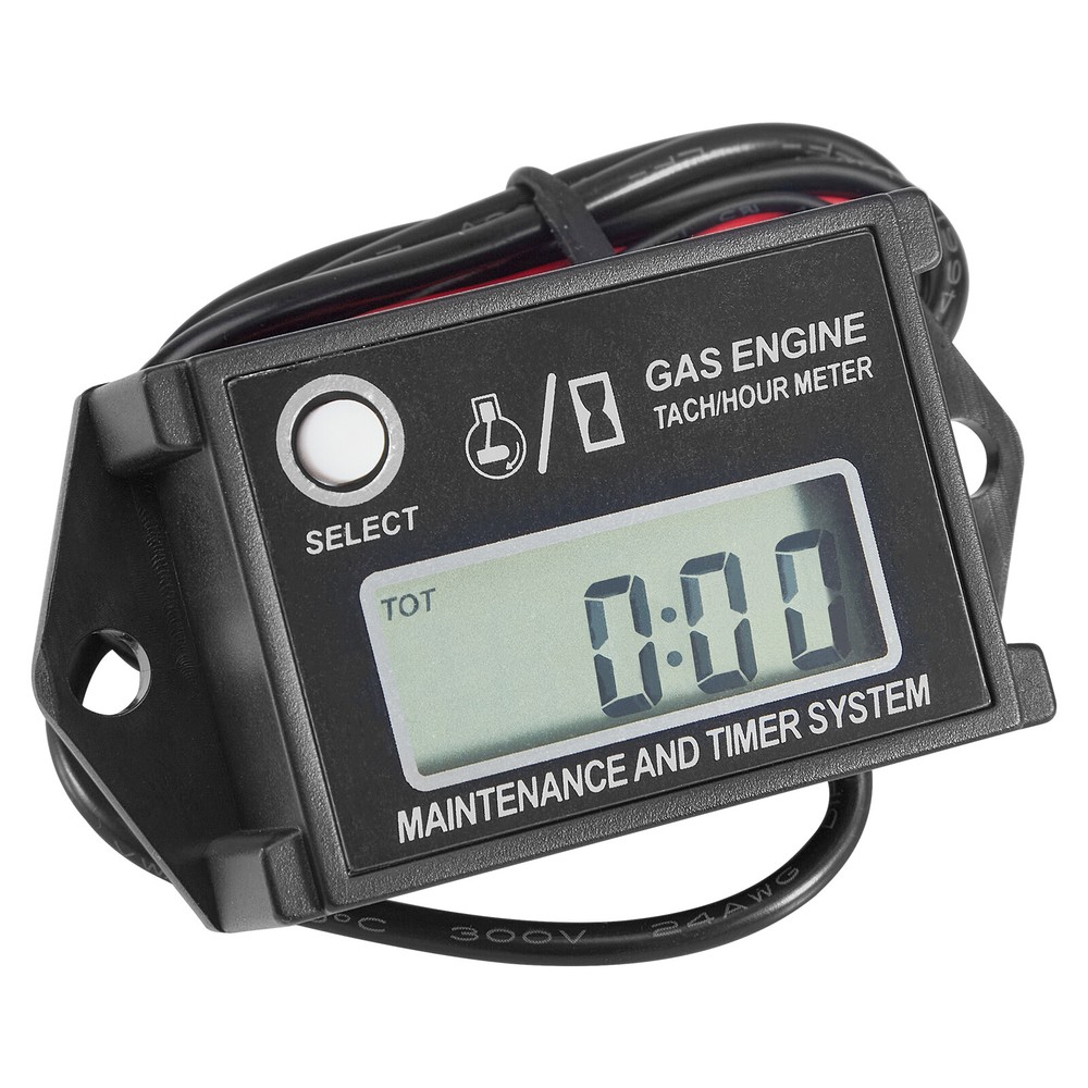 Waterproof Digital Inductive Tiny Tach Meter Small Engine Tachometer Hour Meter