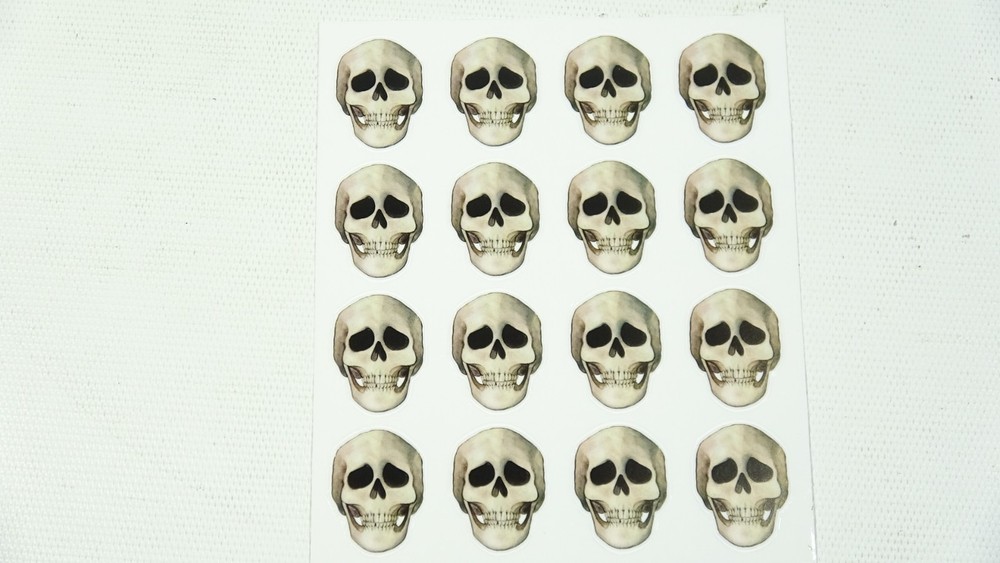 6 Sheets Halloween Smiling Skull 96 Stickers
