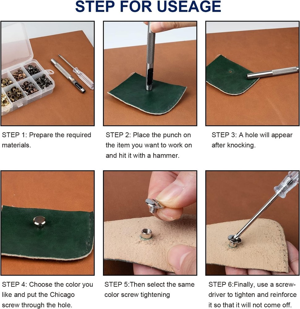 Chicago Screws Leather Craft Rivets