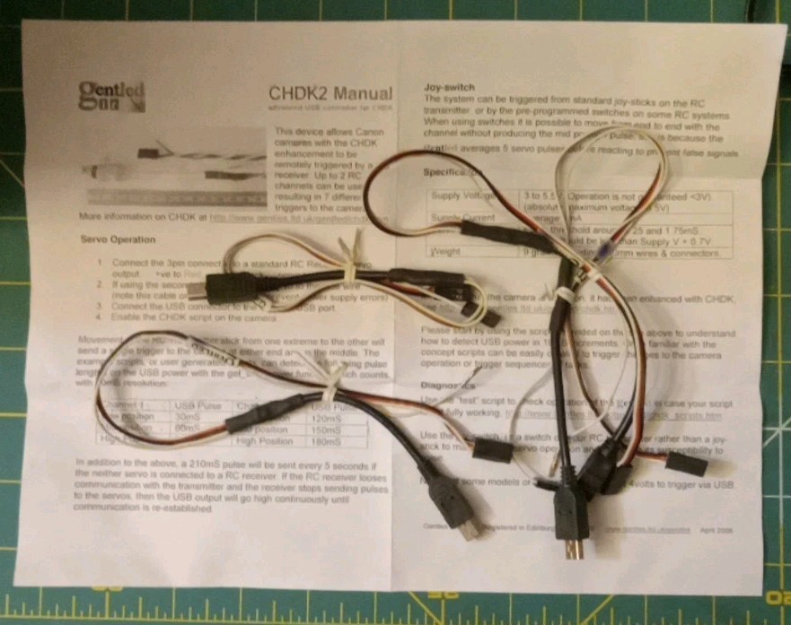 GentLED IR-CHDK2 cables Bin. For Cannon, Diydrones,  Drone.
