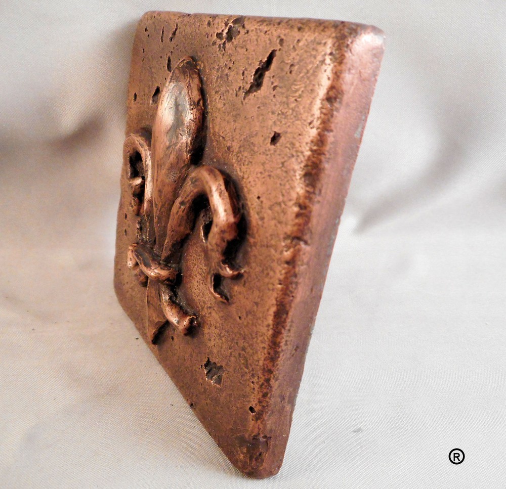 Copper Fleur d' Lis 4"X4" Decorative Wall Tile