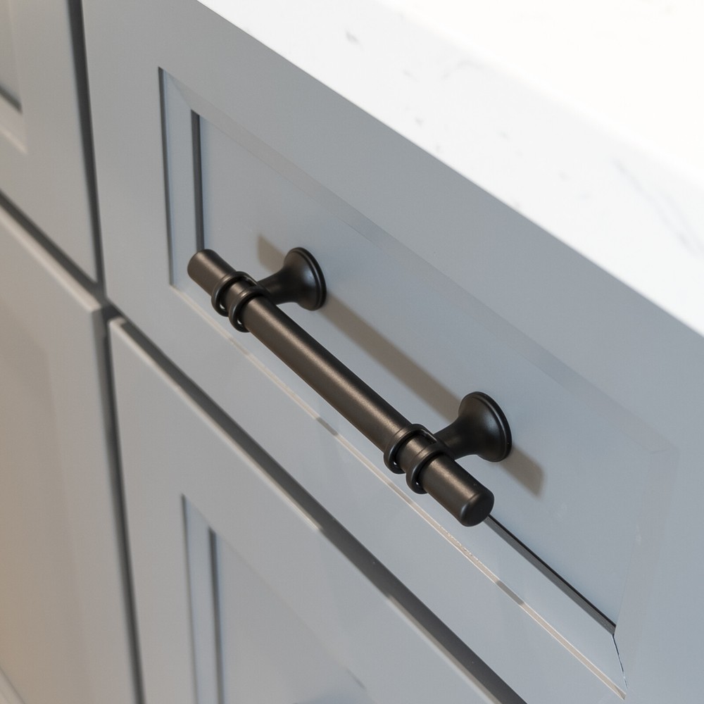 Black Modern Round Cabinet Handles Bar Pull Knobs Kitchen Drawer Stainless Steel
