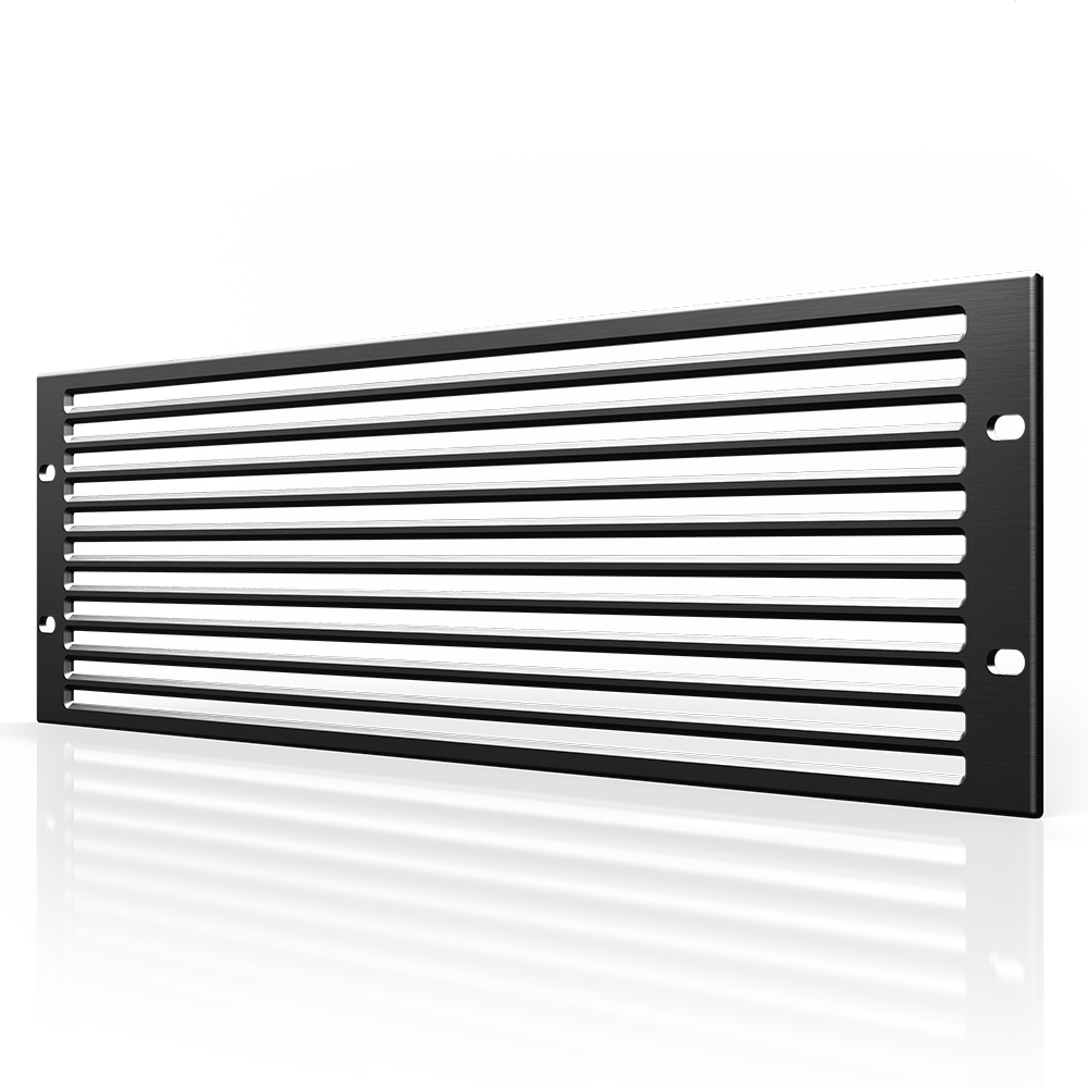 Rack Panel Accessory Vented 3U Space for 19” Rackmount, Premium Black Aluminum