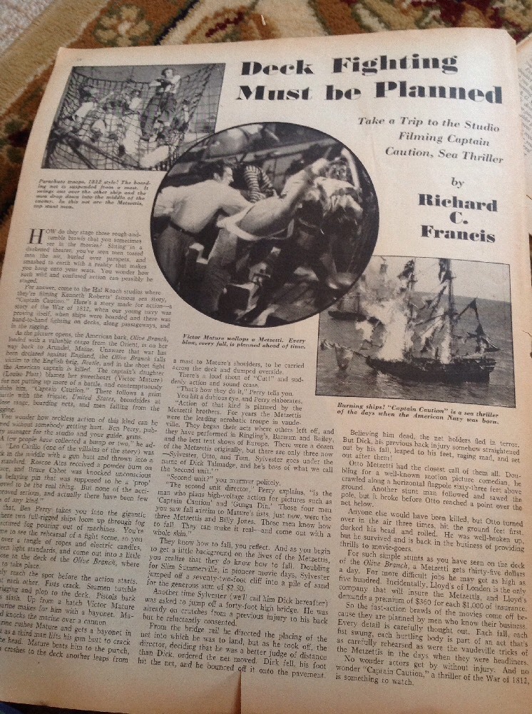 N1-7-7 Ephemera 1940 Article Folded Filming Caption Caution Mature