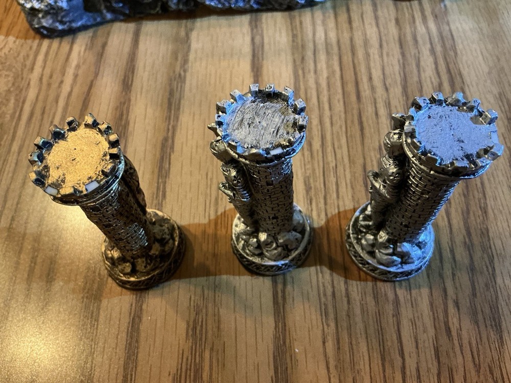 Medieval Knight Chess Set with Castle Platform & Glass Board