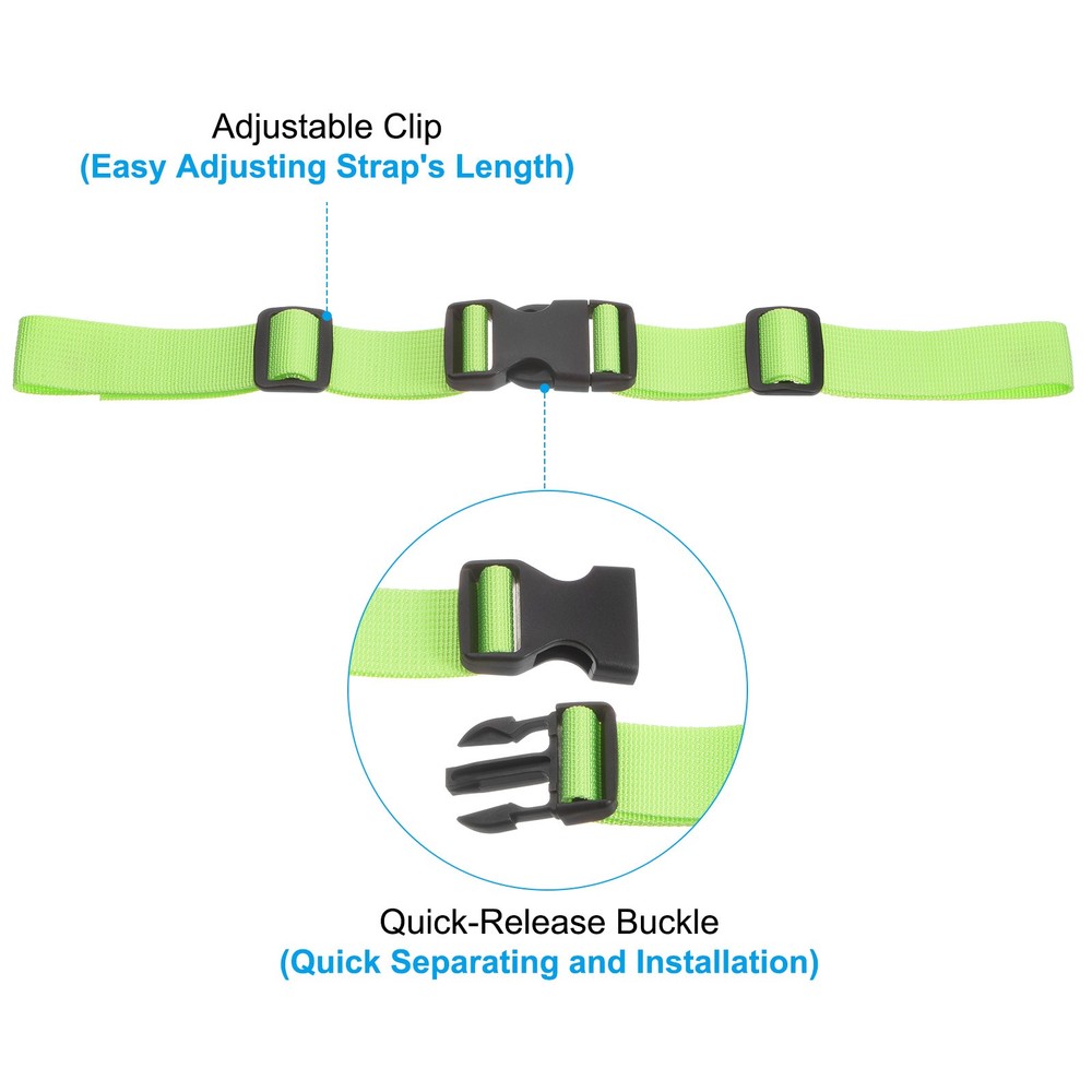 2 Pcs Backpack Chest Strap Set Strap with Quick-Release Buckle Multicolor