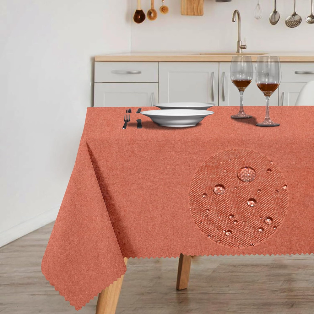 Rectangular Tablecloth Cationic Fabric Waterproof Stain Resistant Wrinkle-Resist