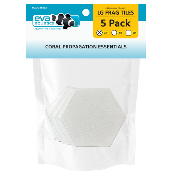 Ceramic Frag 3" Hex Tile - 5 Pack - White