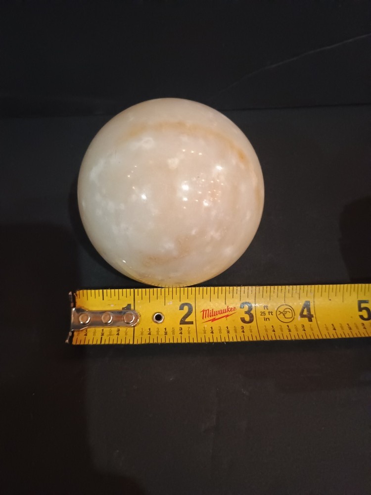 White Calcite / Agate ? Orb Art Globe 3" Polished Sphere Display,  3 Inch