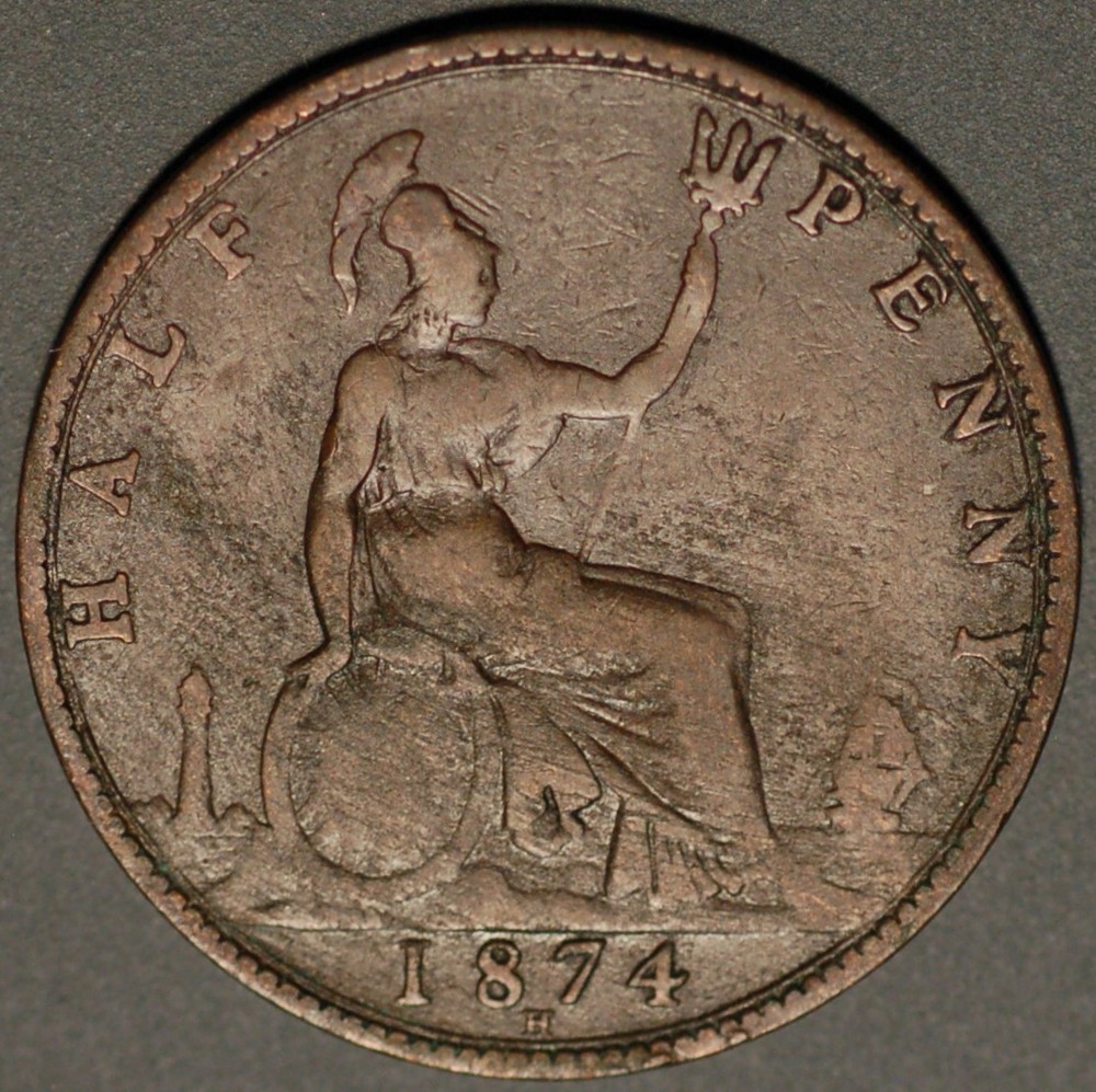 Great Britain 1/2 Penny 1874 KM# 754