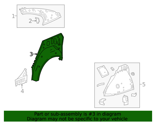 Genuine GM Passenger Side Rear Wheelhouse Outer Panel 95486722
