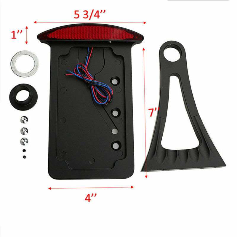 Side Mount License Vertical Plate Holder Bracket Tail Light For Harley Davidson
