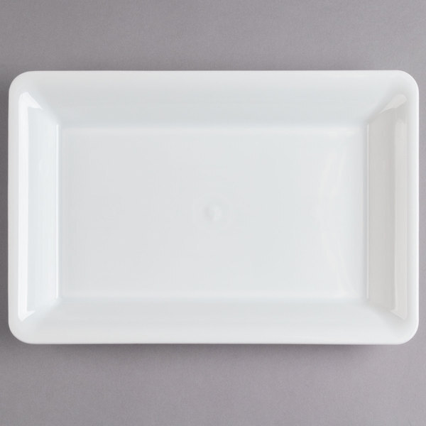 Fineline RC472.WH, 14x10-inch Platter Polystyrene White Rectangular Tray, 25/CS
