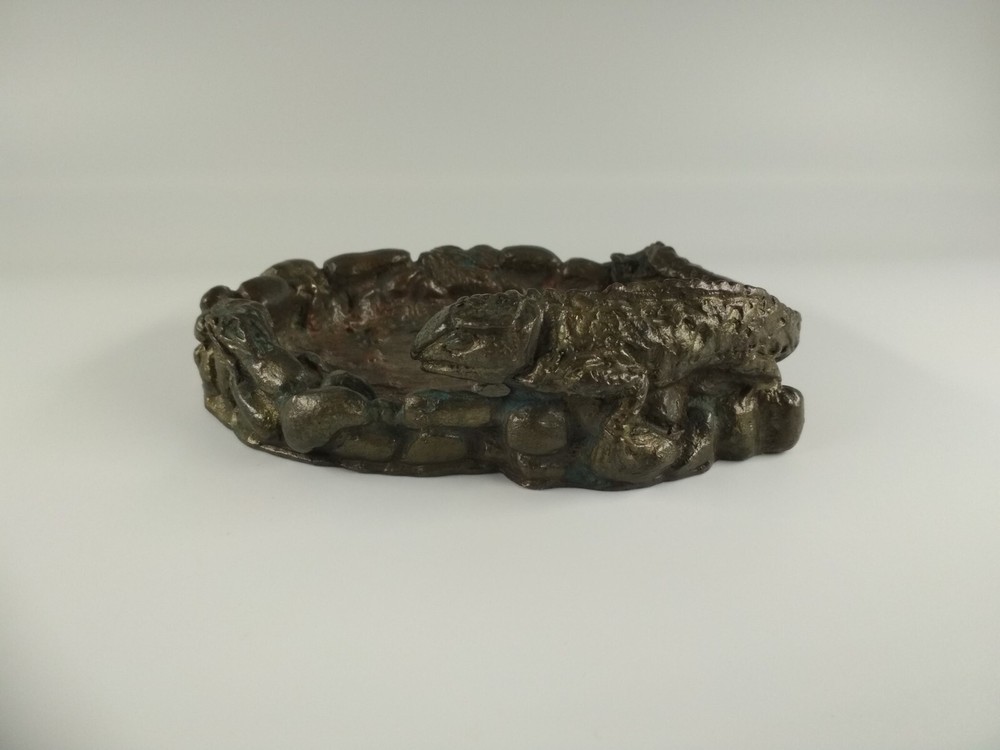 Lizard - salamander, Soviet bronze ashtray, *30