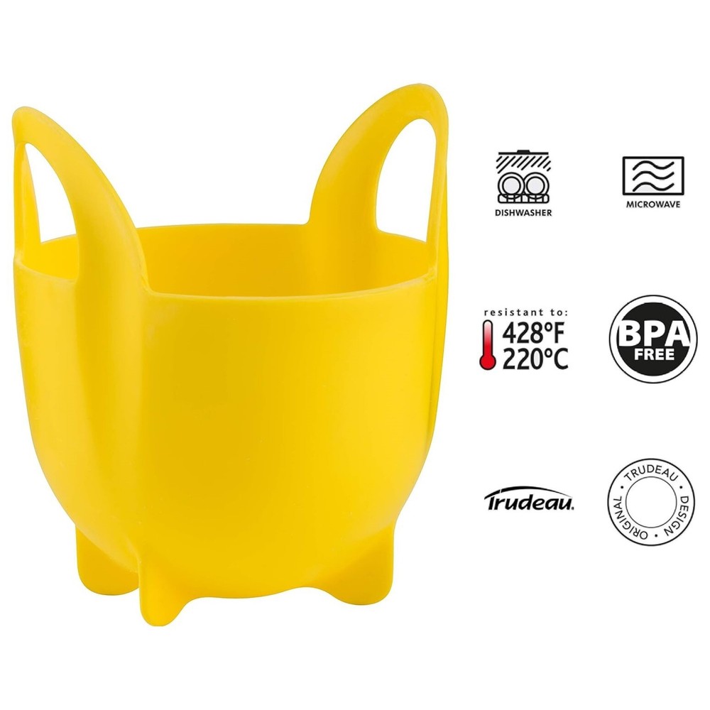Trudeau Silicone Egg Poacher with Handle - Yellow