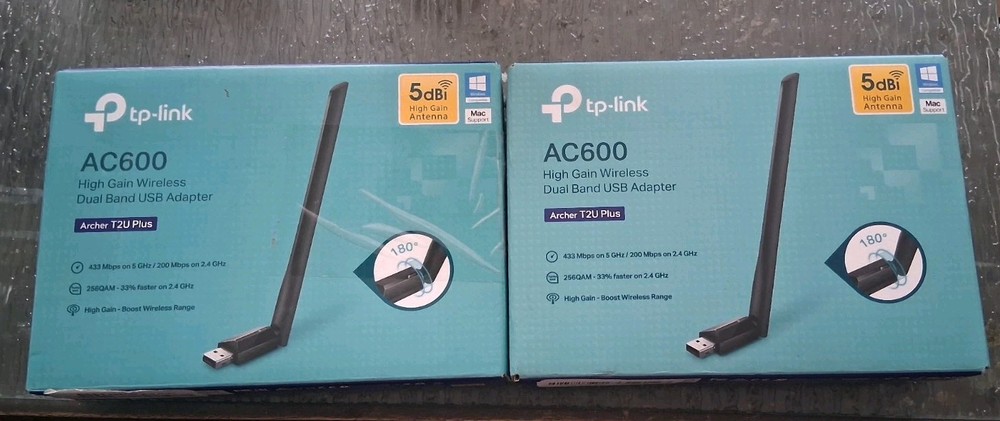 2PC TP-LINK AC600 HIGH GRAIN WIRELESS DUAL BAND USB ADAPTER