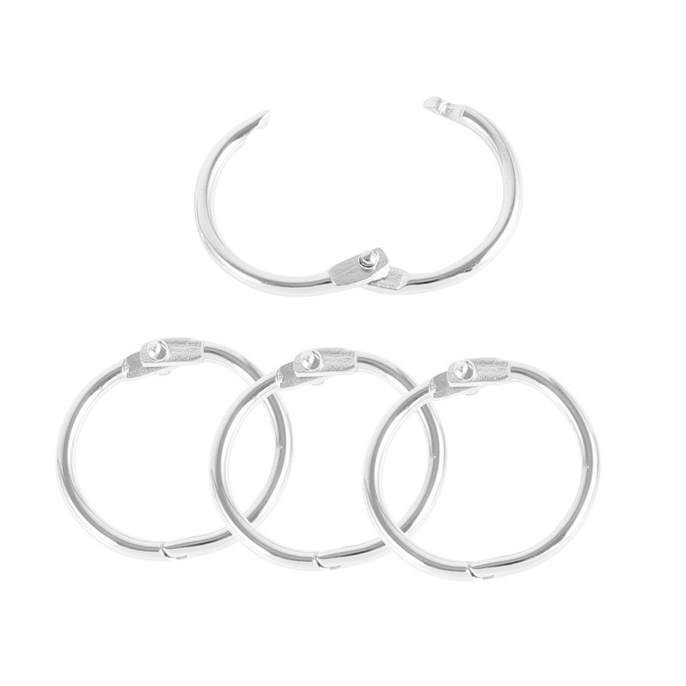 30 Pcs Bracelet Clasp Open Circle Loose Leaf Ring for Bags