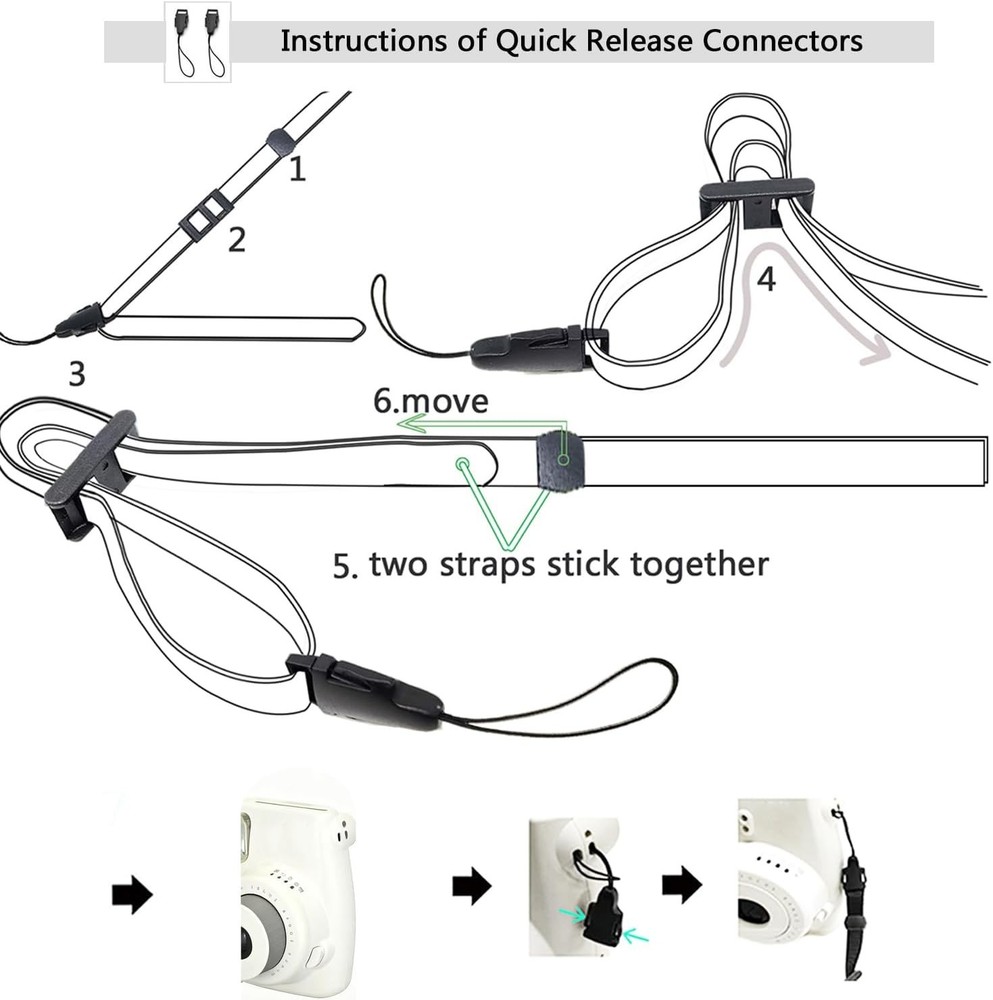 Versatile Neoprene Camera Neck Strap - Washable & Soft with Snap Fasteners