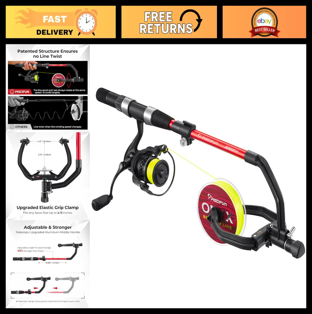 Fishing Line Spool with Unwinding Function, No Twist, Adjustable Handle for Spin