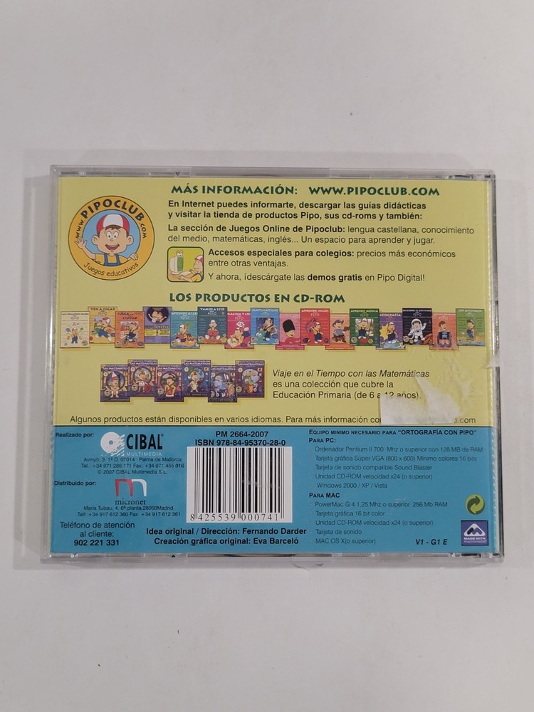 Spanish Spelling With Pipo: Learn With The Dinosaurs PC CD-ROM