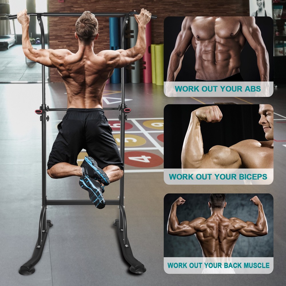 Multi-Function Power Tower: Adjustable Height Dip Station & Pull Up Bar