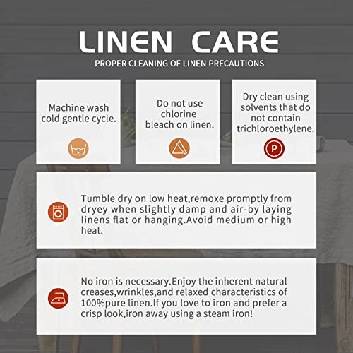 100% Pure Linen Rectangle Tablecloths 108" x 60" (Rectangular) Natural Linen