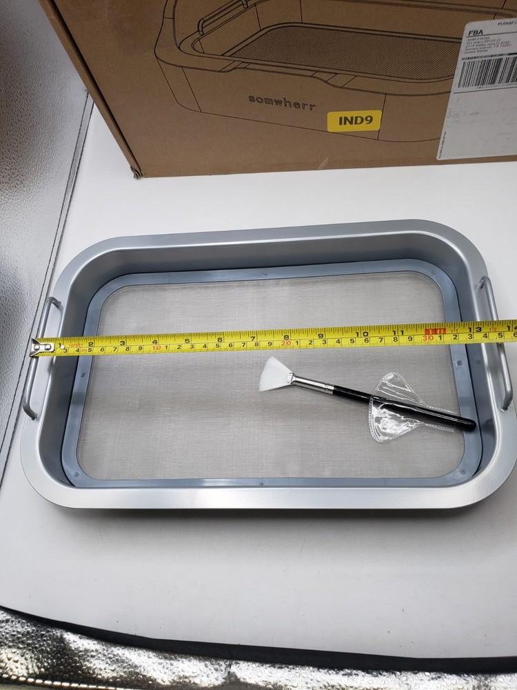 somwherr Tray with Replaceable 150 Micron Fine Mesh Screen and Static Brush