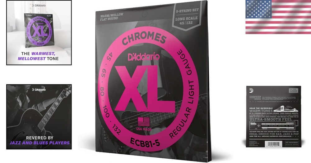 Long Scale Regular Light Bass Strings - XL Chromes