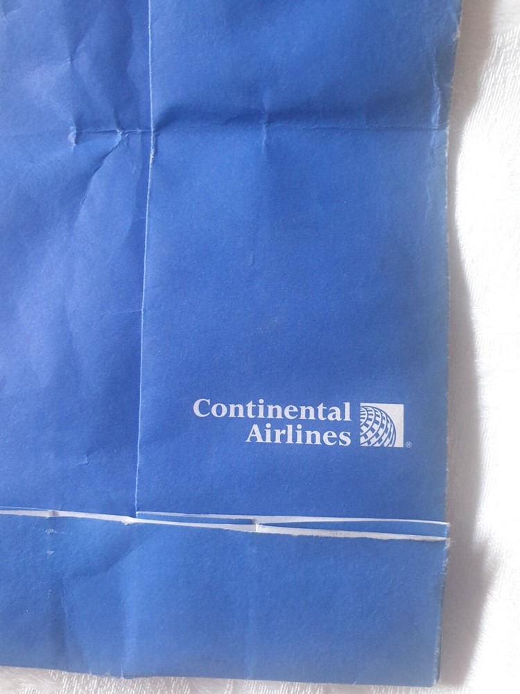 Continental Airways Sick bag 1980s