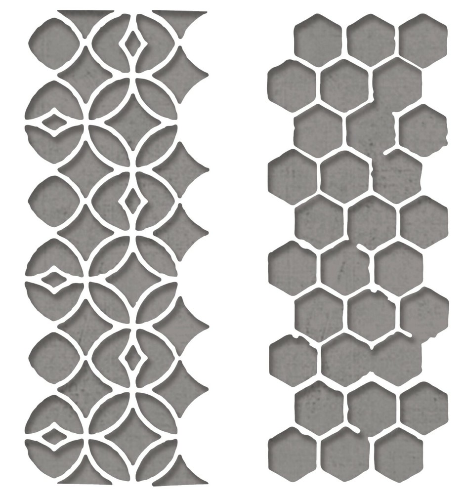 Sizzix Thinlits Pattern Repeat 2pc set #663869 Retail $16.99 designer Tim Holtz