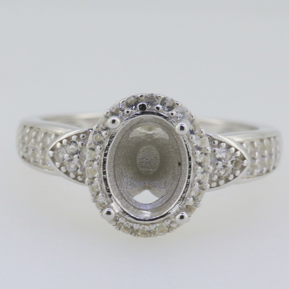 Sterling Silver Semi Mount Ring Setting Oval OV 8x6mm