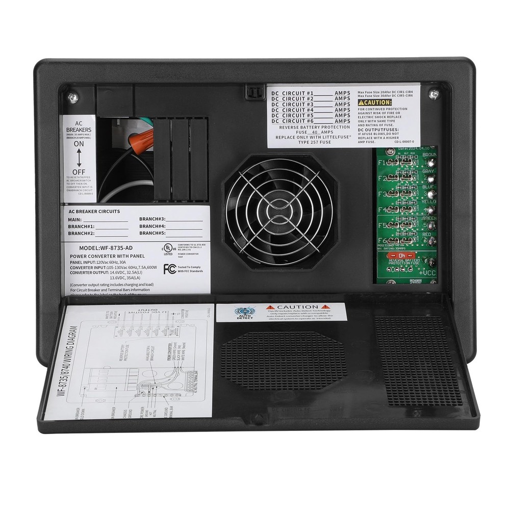 WF-8735-AD 8700-AD Auto-Detect Series Converter/Charger - wf8735-P Black 30 Amp