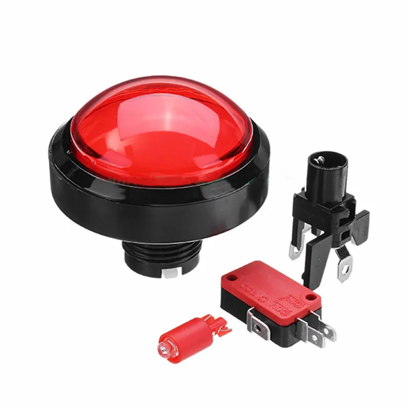 60mm LED Arcade Push Button – Large Round Illuminated Game Button